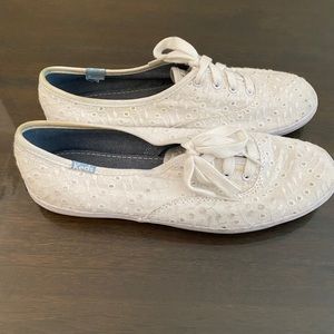 White Eyelet Keds